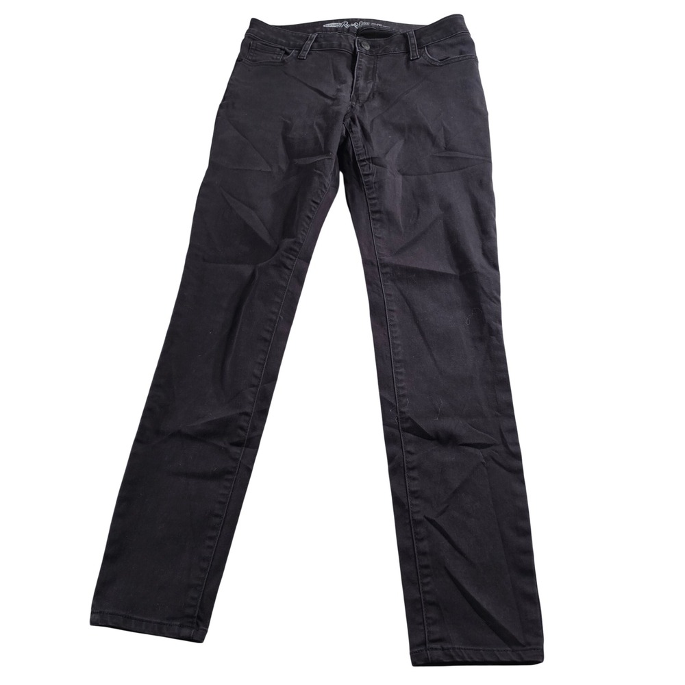Old Navy The Rockstar Mid-Rise Black Skinny Jeans Womens Size 6 Regular